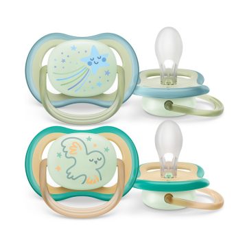   Philips AVENT SCF376/18  Ultra air Nighttime játszócumi 0-6 hó - fiús mintás , 2db
