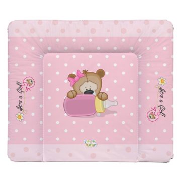   Babastar puha pelenkázó lap 85*75 cm -  It's a girl ! maci cumisüveg rózsaszín 