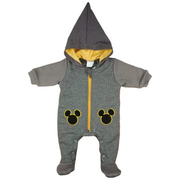   Disney Mickey kapucnis bélelt baba overall 98-os lábfej nélküli