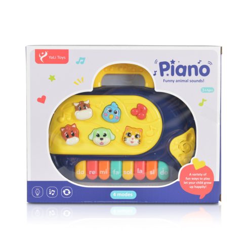 YaLi Toys Műanyagjáték zongora állatokkal - kék