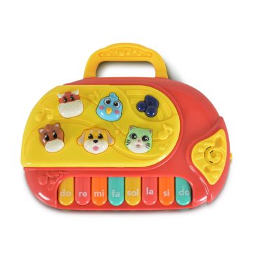 YaLi Toys Műanyagjáték zongora állatokkal - piros 