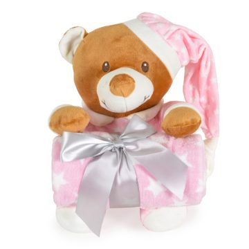 Cangaroo Addie bear babatakaró 75x90 cm - rózsaszín