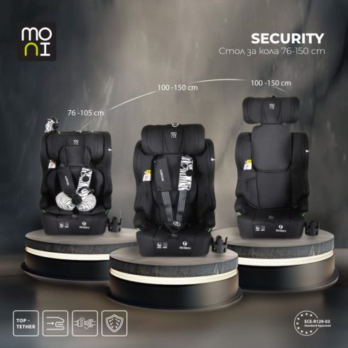 Moni Security isofix biztonsági autósülés 76-150cm  - Fekete