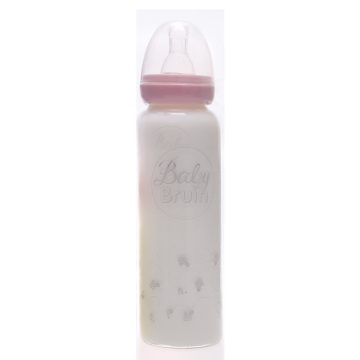 Baby Bruin hőálló üveg cumisüveg 240 ml - rózsaszín