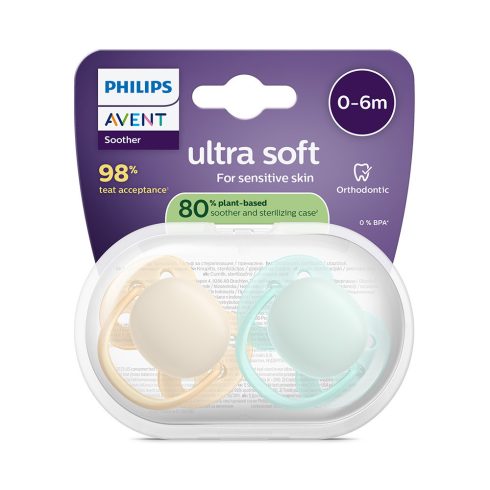 Philips AVENT SCF091/40 Játszócumi Ultrasoft Premium neutral 0-6hó 2 db