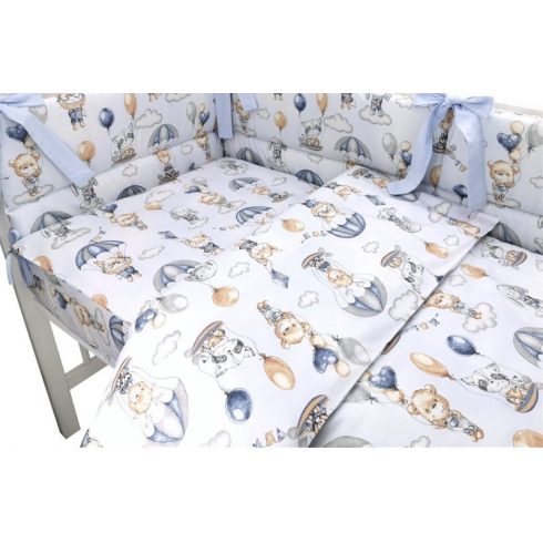 Baby Shop 5 részes babaágynemű - kék lufis állatok