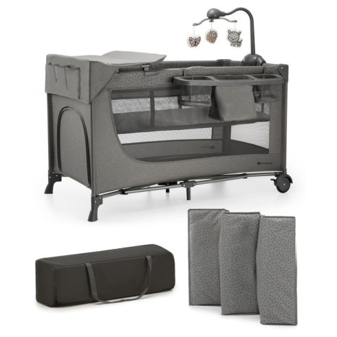 Kinderkraft JOY 2 multifunkciós utazóágy - Dark grey 