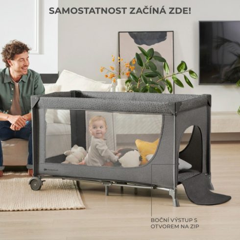 Kinderkraft JOY 2 multifunkciós utazóágy - Dark grey 