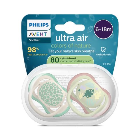 Avent SCF087/17 Ultra air játszócumi 6-18 hó - mintás neutral