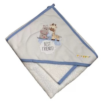   Babastar Frottir fürdőlepedő, fürdetőkesztyűvel 80*80 cm - Best Friend's kék