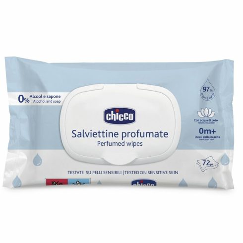 Chicco Lótuszvizes illatos törlőkendő kemény fedéllel 72db érzékeny bőrre 0h+