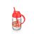 QLUX szívószálas üvegpohár 370ml - Teddy piros