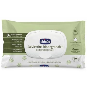   Chicco Törlőkendő Biológiailag lebomló 60 db illatmentes 0h+