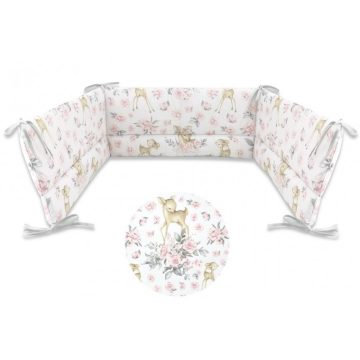Baby Shop fejvédő kiságyba - őzike szürke/rózsaszín 