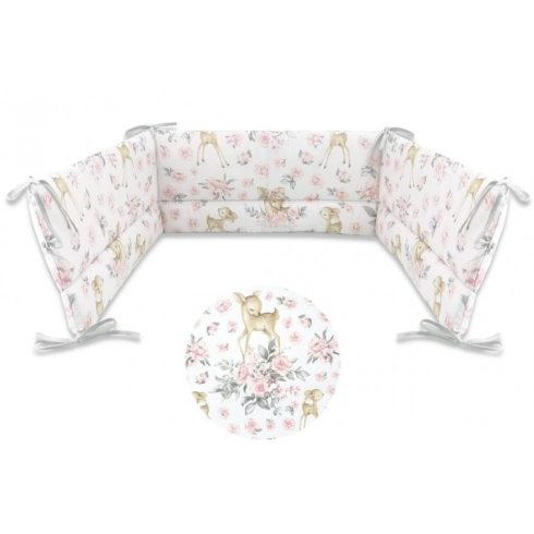 Baby Shop fejvédő kiságyba - őzike szürke/rózsaszín 