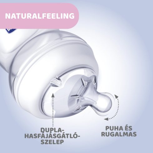 Chicco Natural Feeling Üveg 150 ml cumisüveg újszülöttkorra normál folyású 0+

