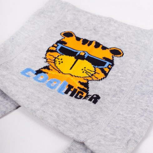 Yo! Baby pamut harisnyanadrág fiú (80-86) - szürke "Cool Tiger"