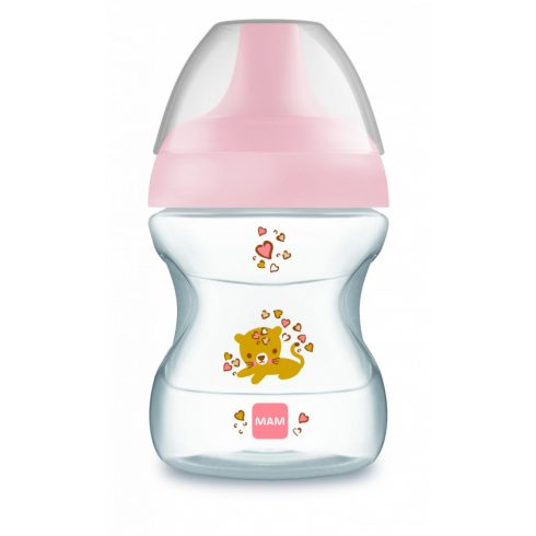 MAM Learn to drink cup - ivástanuló pohár 190 ml 6+ - rózsaszín cica