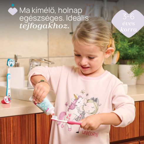 Chicco Fogkefe 3-6 év tejfogakhoz, tapadókorongos - Rózsaszín