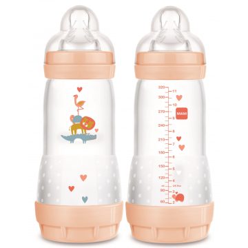 Mam 320 ml  Anti-Colic 4 + cumisüveg - korall oroszlán