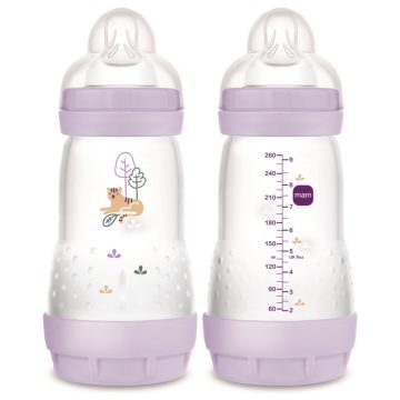 MAM Anti-Colic cumisüveg 260ml 2hó+  Lila Tigris 