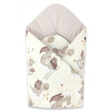 Baby Shop pólyatakaró 75x75cm - bézs sárkány 