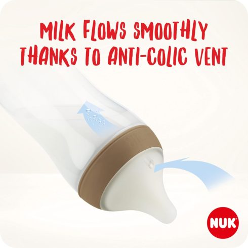 NUK Perfect Match Temperature Control cumisüveg 260 ml 3+hó - Víziló 