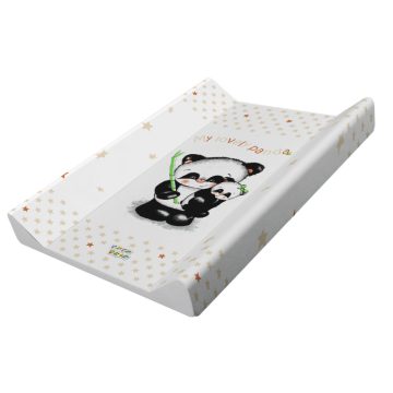   Babastar puha 2 ékes pelenkázó lap 50*70 cm - bézs panda és mamája