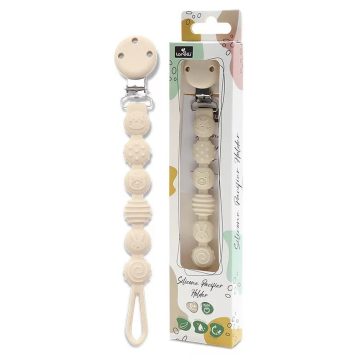 Lorelli Természetes szilikon cumitartó lánc - Beige