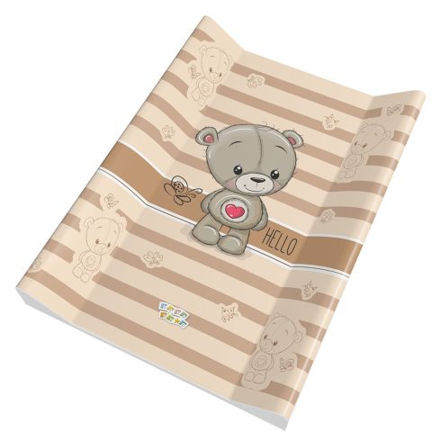 Babastar merev pelenkázó lap 50*70 cm - Drapp szívecskés maci 