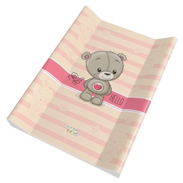   Babastar merev pelenkázó lap 50*70 cm - Rózsaszín szívecskés maci 