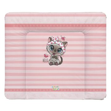   Babastar puha pelenkázó lap 75*72 cm - Rózsaszín cica pillangóval 