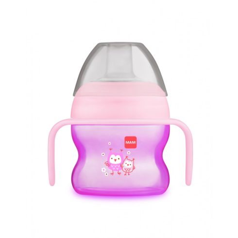 MAM első ivópohár  4 hónapos 150 ml - rózsaszín baglyok