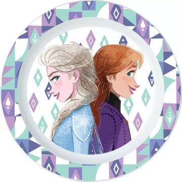 Frozen mintás műanyag mikrózható lapostányér 