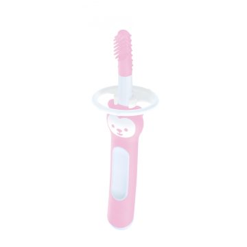  MAM Massaging Brush masszázsfogkefe 3+ - pasztell rózsaszín