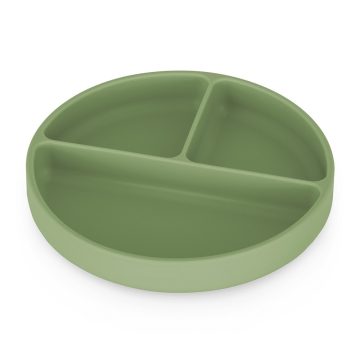   P&M Szilikon osztott tányér, kerek Take&Match Sweet Pea 6m+