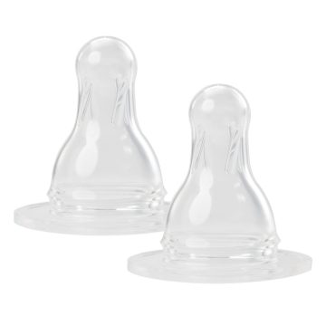   Baby-Nova Gömbölyű etetőcumi,szilikon,normál nyakú üvegre 0-24 hó 2 db - S méret (tea)-klón