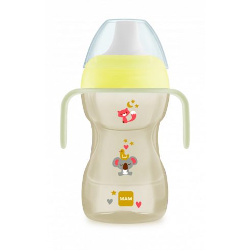 Mam Fun to Drink Cup Night tanulópohár 270ml 8+ - fehér/sárga