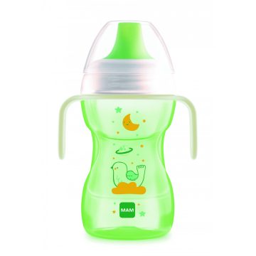   Mam Fun to Drink Cup Night tanulópohár 270ml 8+ , zöld madár