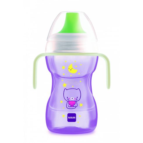 Mam Fun to Drink Cup Night tanulópohár 270ml 8+ , zöld madár