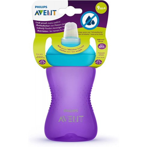 Philips Avent 9+ Puha, harapásálló csőrös pohár 300ml
 - lila