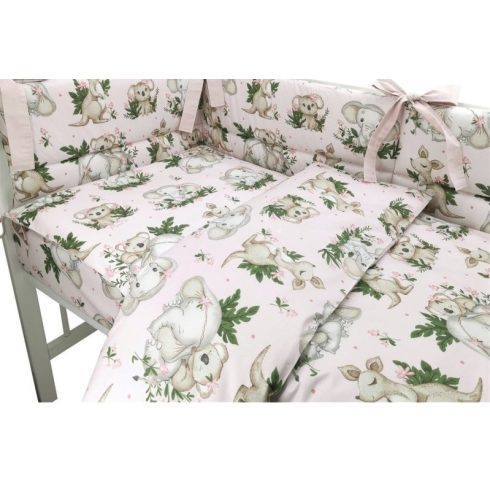Baby Shop 3 részes ágynemű garnitúra - Baba állatok rózsaszín 
