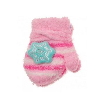 Yo! Bébi 3D-s téli kesztyű 10 cm - Rózsaszín/hópelyhes
