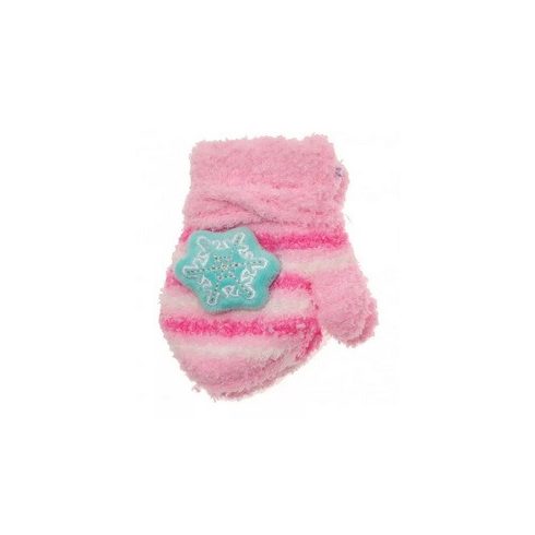 Yo! Bébi 3D-s téli kesztyű 10 cm - Rózsaszín/hópelyhes