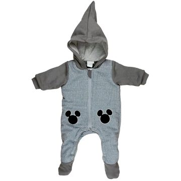   Disney Mickey kapucnis bélelt baba overall 98-os lábfej nélküli