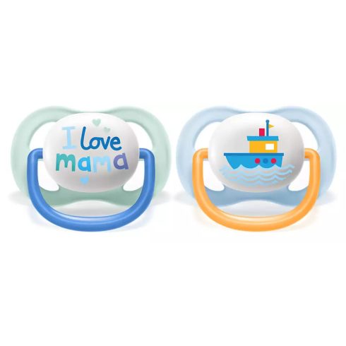 Avent Ultra air Happy 0-6hó játszócumi - fiús I love mama
