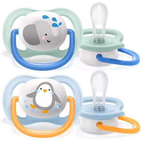 Avent Ultra air Animals 0-6hó játszócumi - pingvin/elefánt