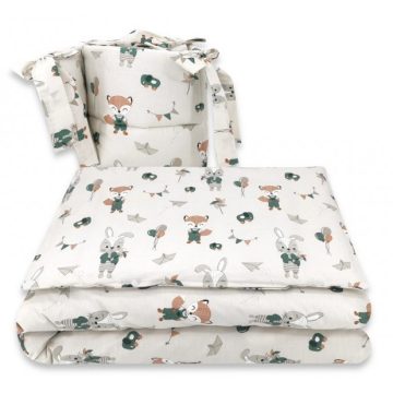 Baby Shop 4 részes babaágynemű - bézs róka és nyuszi 