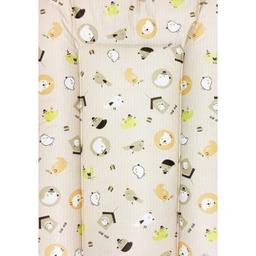 Puha pelenkázó lap 85*72 cm - Barna csibés