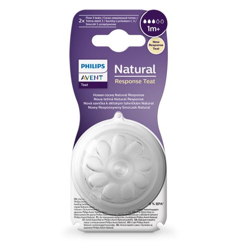 Philips AVENT SCY963/02 Natural Response etetőcumi 3. lassú átfolyású 1hó+, 2 db